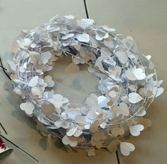 Valentine's Day White Hearts Garland Decoration