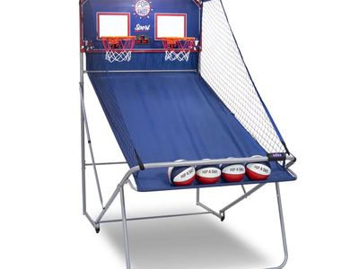 Pop-A-Shot Sport Dual Shot Arcade Basketball Game with Electronic Scorer and 4 Mini Basketballs