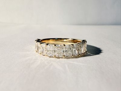 Radiant Cut Lab Grown Diamond Eternity Band/ Wedding Band