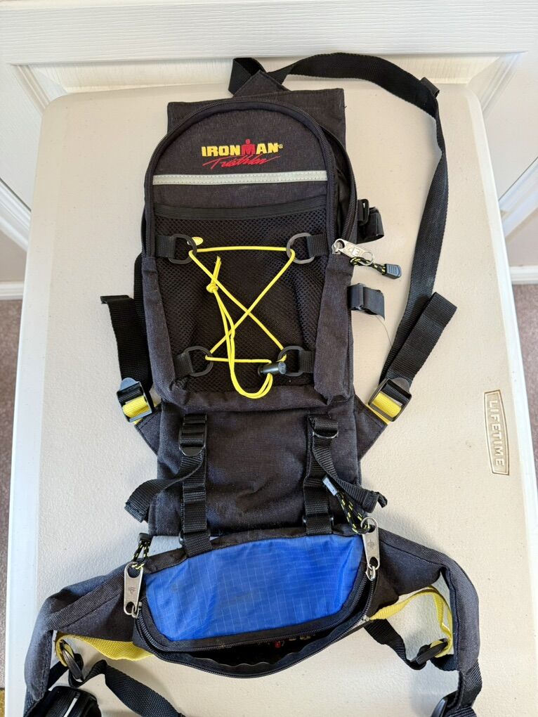 Ironman Triathlon Hydration Backpack W/ Hip Pack