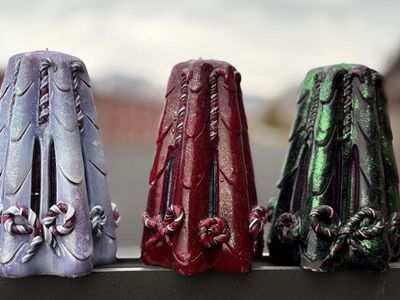 Beautiful Vintage hand made, hand dipped / carved, USA made candles perfect decoration or gift