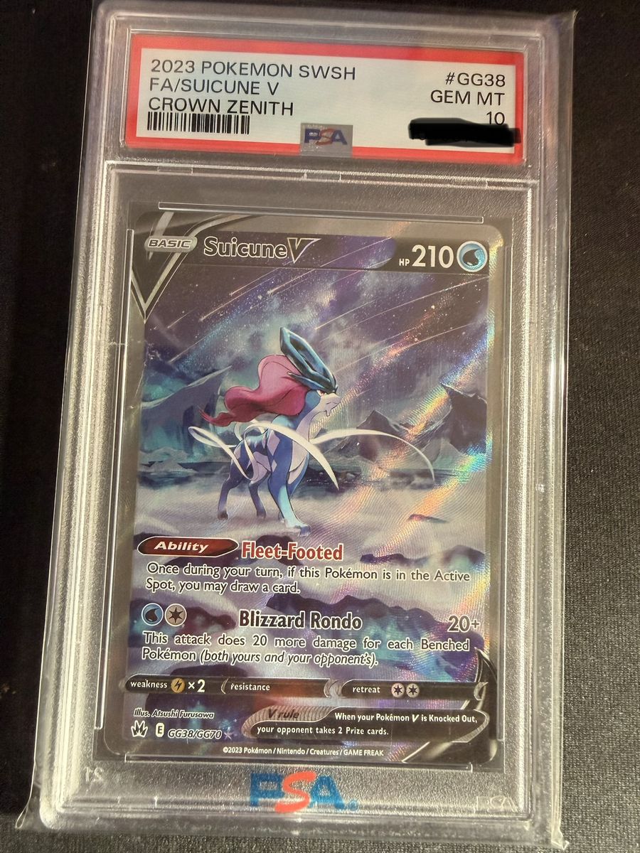 2023 Pokemon Crown Zenith PSA 10’s Suicine V, Entei V, Raikou V