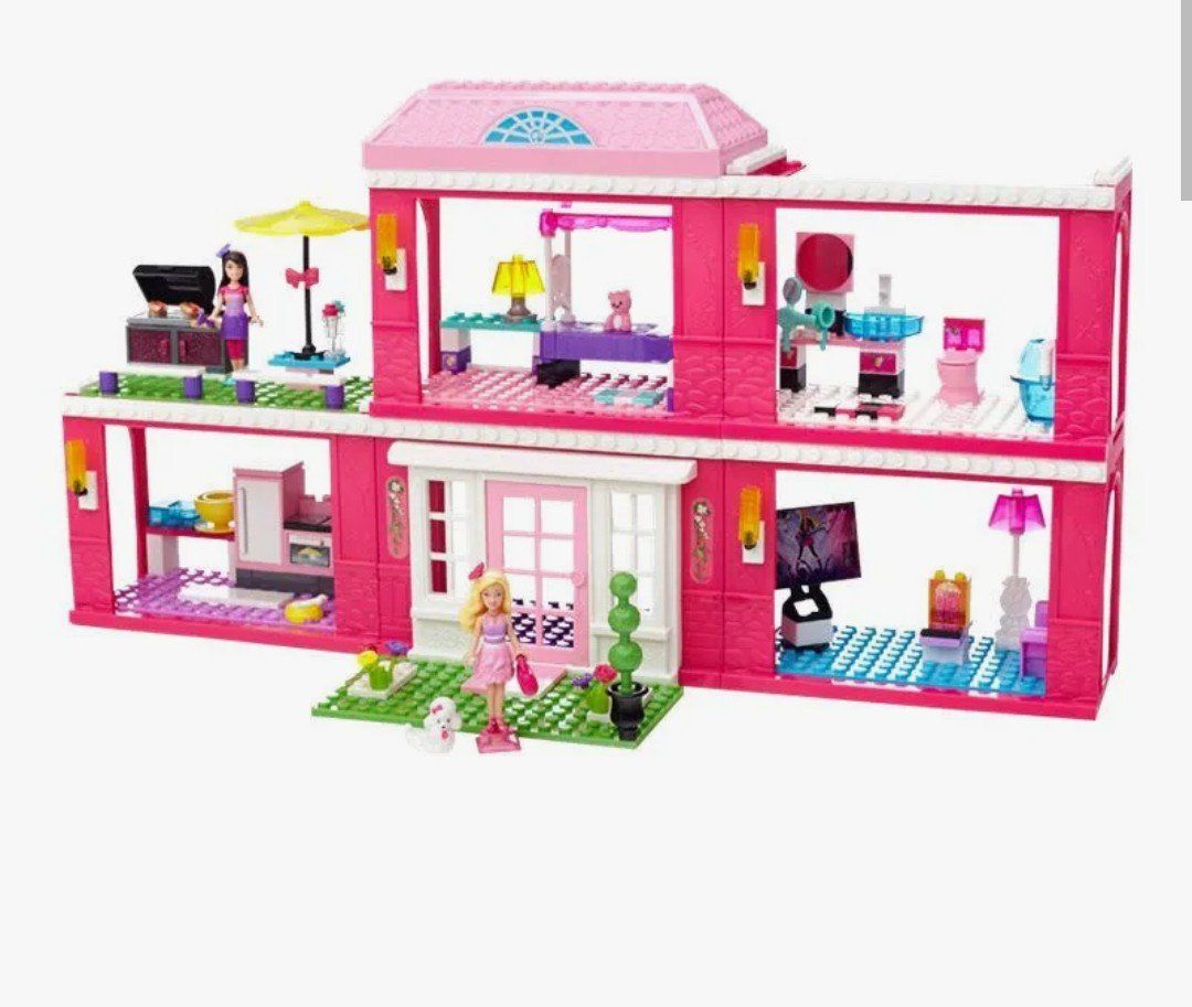 Mega Bloks Barbie Build 'n Play Fab Mansion Building Set