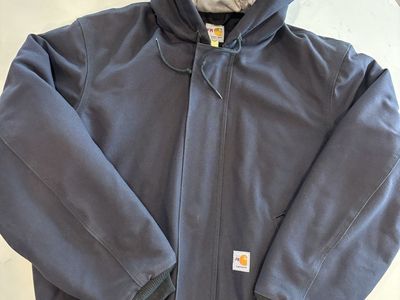 Carhartt Black FR (Flame Resistant) full-zip hooded jacket - Size Medium