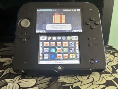 Modded Nintendo 2DS Black & Blue Handheld Console