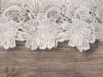 Boho Ivory Lace Scalloped Hem Mini Skirt Medium