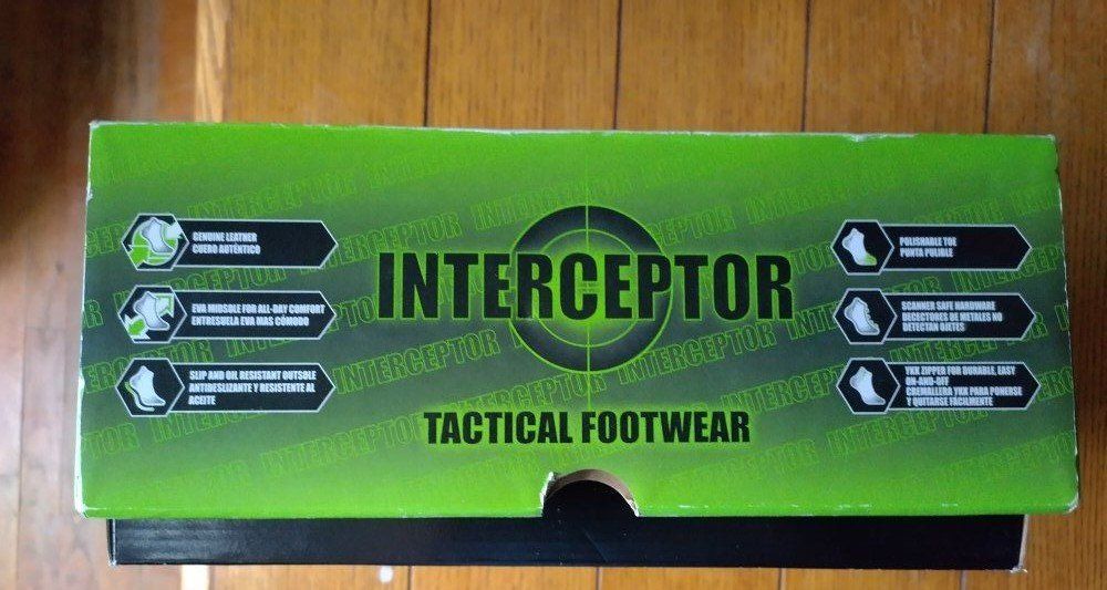 Interceptor Guard Men's Black Tactical Work Boots - Slip & Oil Resistant, USA Size 6.5