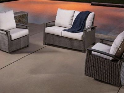 Grand leisure las palmas 2 loveseats and swivel chairs Wicker Patio Sofa & Chairs Set - All-Weather Resin Wicker with Cushion