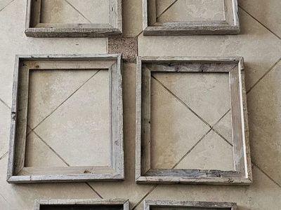 Set of 6 Rustic Reclaimed Wood Picture Frames - Various Sizes, Farmhouse Decor 8x10, 11x15, 10x20 Inches Frames