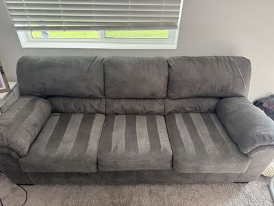 CGray Microfiber Living Room Sofa and Loveseat Set
