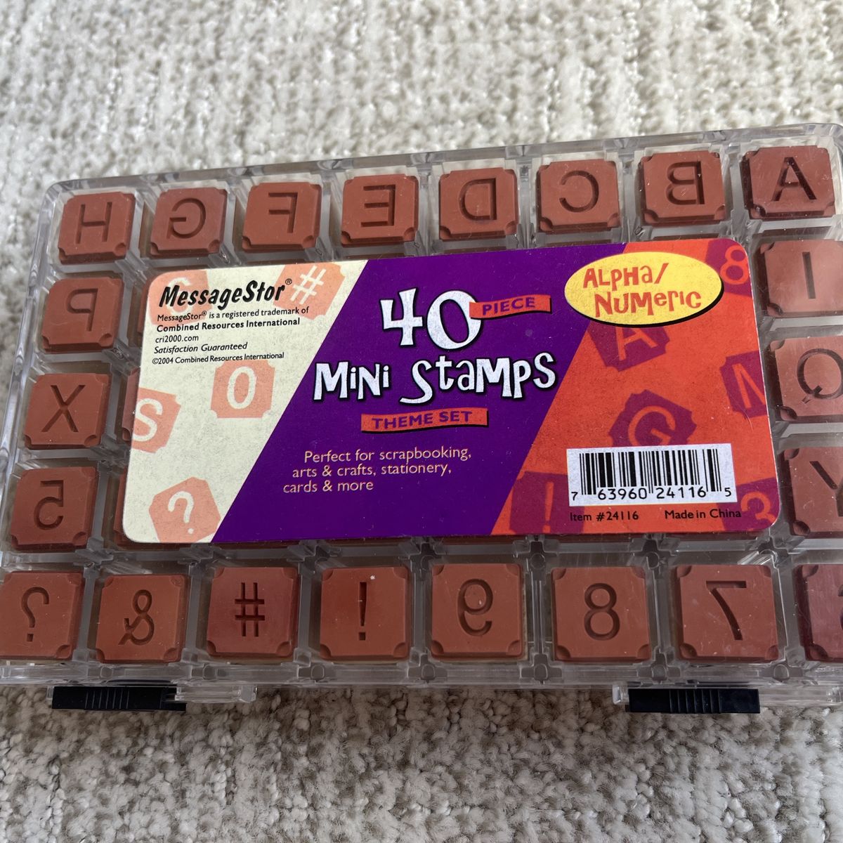 40 Mini Ink Stamps Alphabet