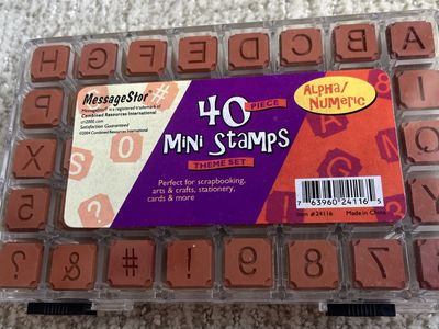 40 Mini Ink Stamps Alphabet