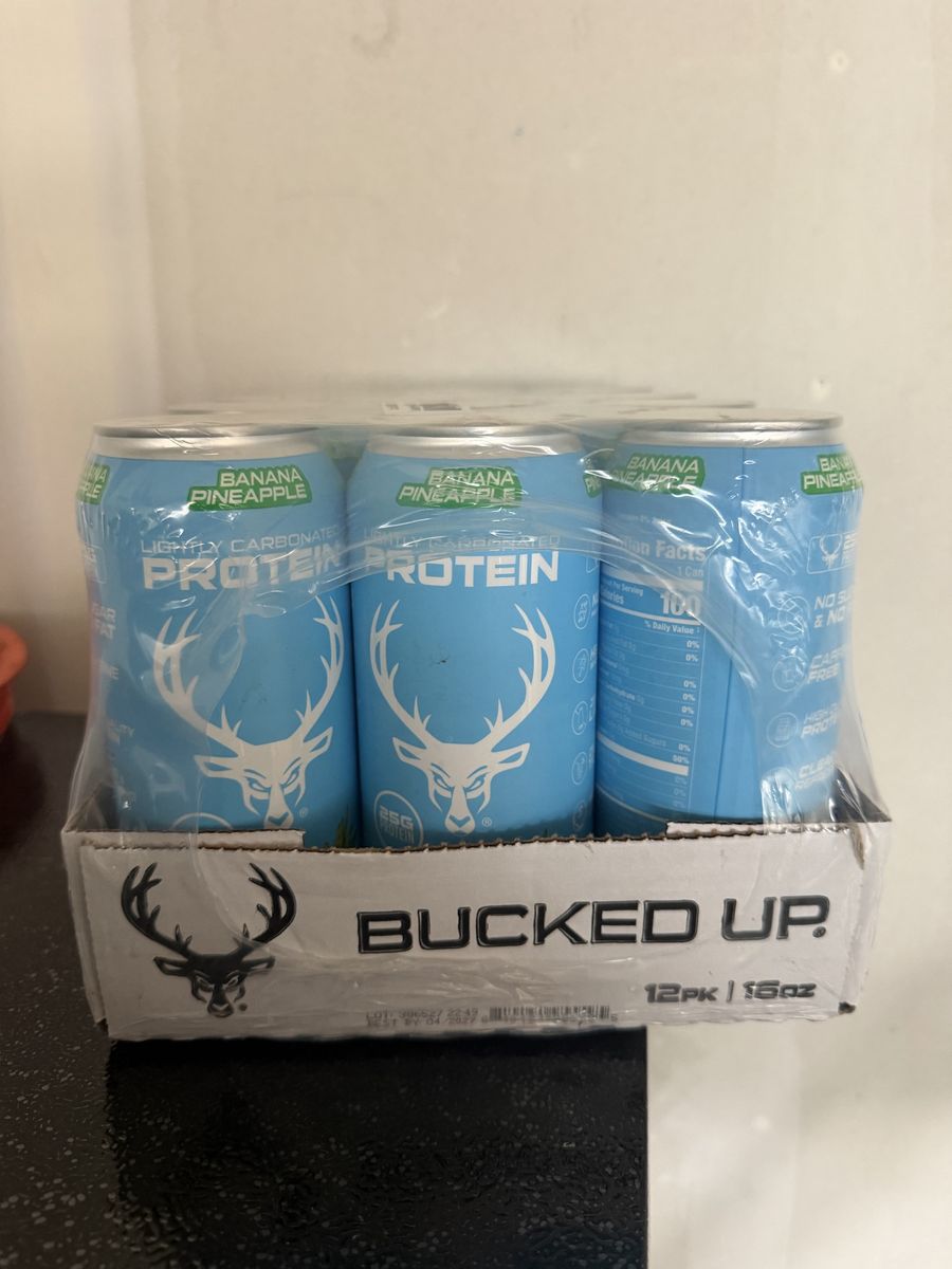 Bucked Up Lightly Carbonated Protein Drink - Banana Pineapple, 12-Pack 16oz