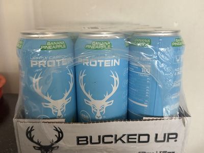 Bucked Up Lightly Carbonated Protein Drink - Banana Pineapple, 12-Pack 16oz