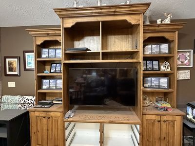 Entertainment center solid wood, knotty alder