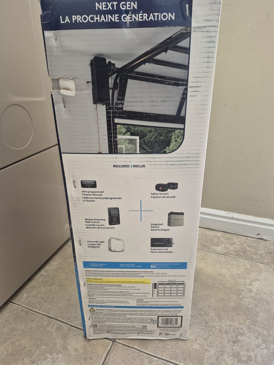 New chamberlain garage door opener.