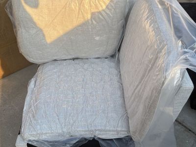 New Off-White/Cream Upholstered Armless Accent Chair
