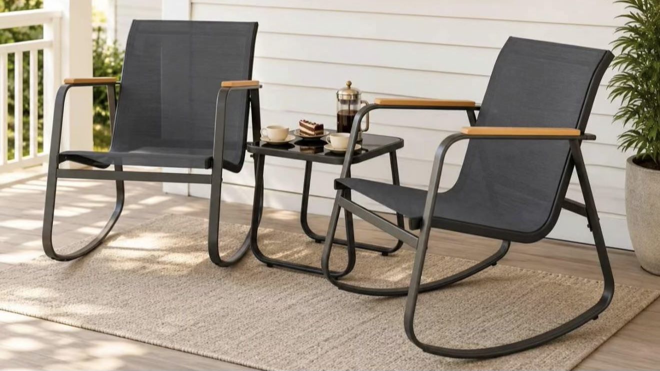 New! 3-Piece Rocking chair Patio Set - 2 chairs and 1 table