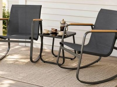 New! 3-Piece Rocking chair Patio Set - 2 chairs and 1 table
