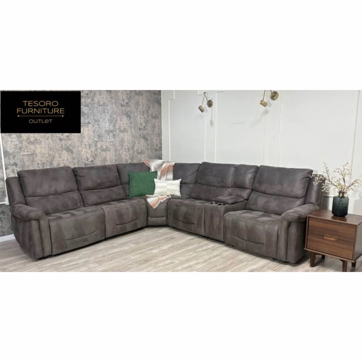 CARLIN FABRIC RECLINER SECTIONAL WE OFFER DELIVERY
