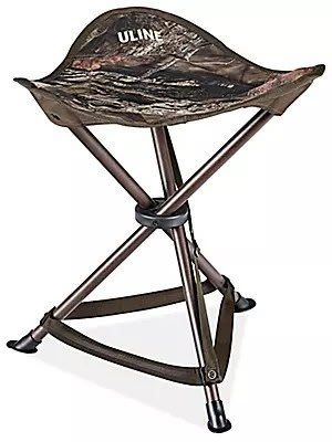 Uline Camo Folding Stool Portable Lightweight 3-Legged Tripod Chair for Hunting/Camping