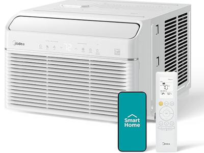 Midea 8,000 BTU Smart Inverter Air Conditioner Window Unit with Heat and Dehumidifier – Cools up to 350 Sq. Ft., Energy Star Rat