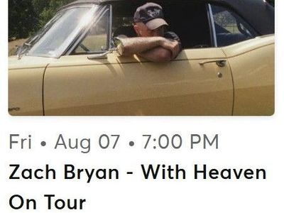 TWO tickets to Zach Bryan on 8/7/26