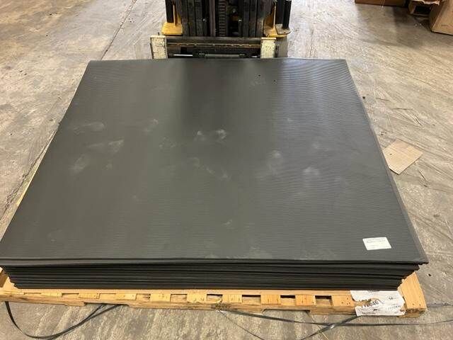 58" x 68" Black Ribbed Rubber Floor Replacement Square Stencil, Peterbilt/Kenworth/Mack CH/Western