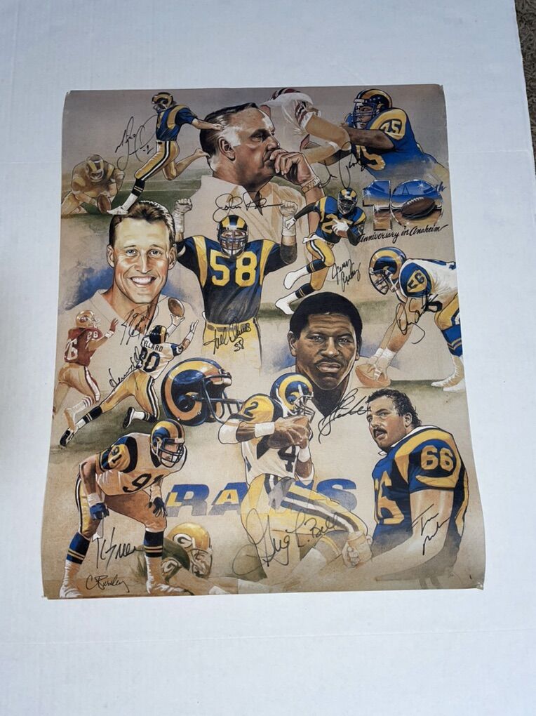 Los Angeles Rams Signed Poster 1989