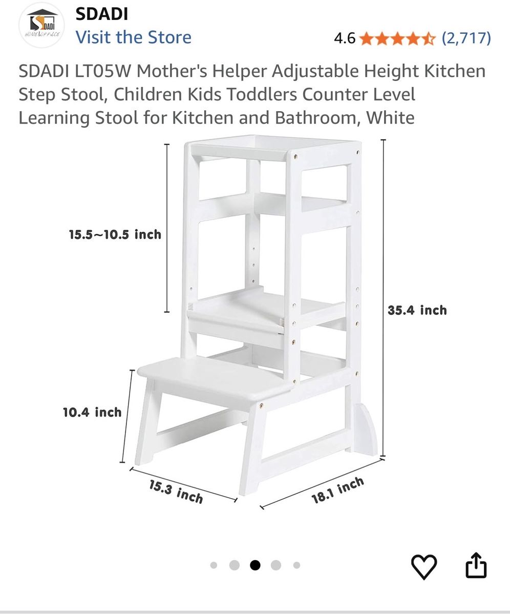 SDADI LT05W Toddler Kitchen Learning Tower – White