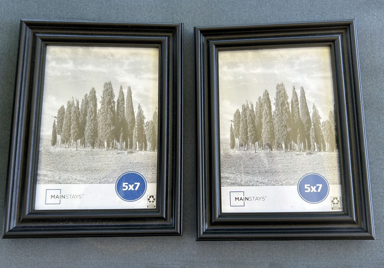 2 - Main Stay Black  MDF wood 5x7 Inch Frame - Brand New