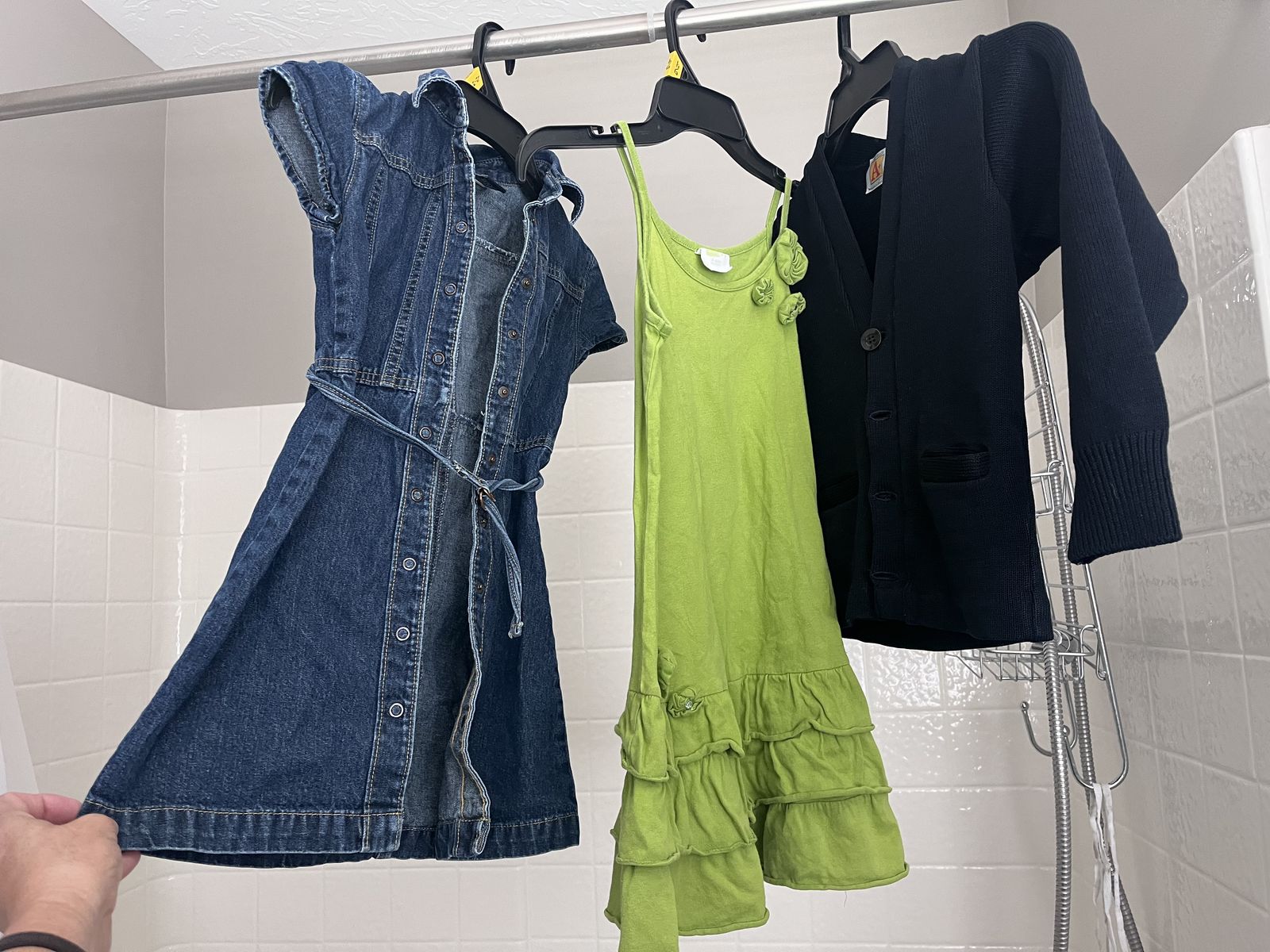 Girl Size 5/6 2 dresses plus 1 Uniform Sweater/Cardigan