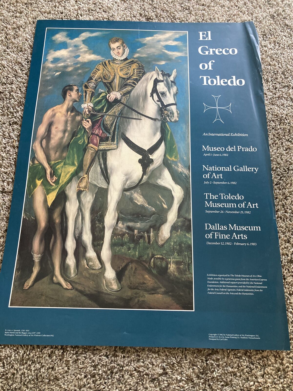 Exibition Poster - El Greco of Toledo, International exibition 32x23 National Gallery of Arts