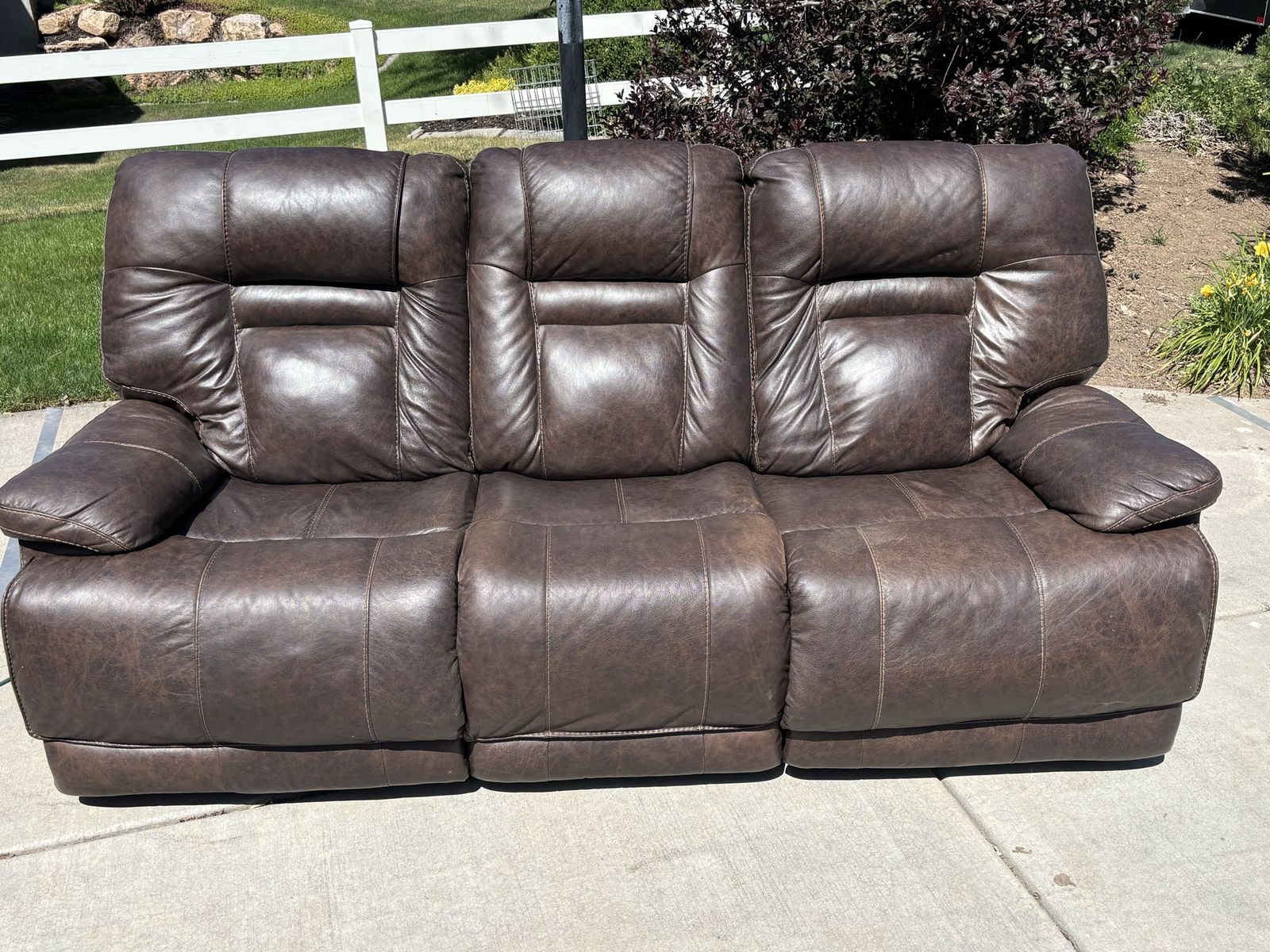 Power Reclining Brown Sofa