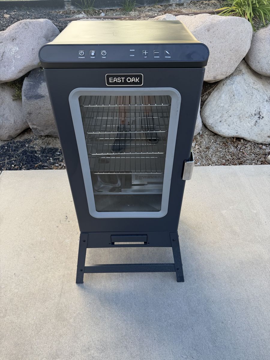 East Oak Electric Smoker with Digital Controls & Cover - Like New Condition