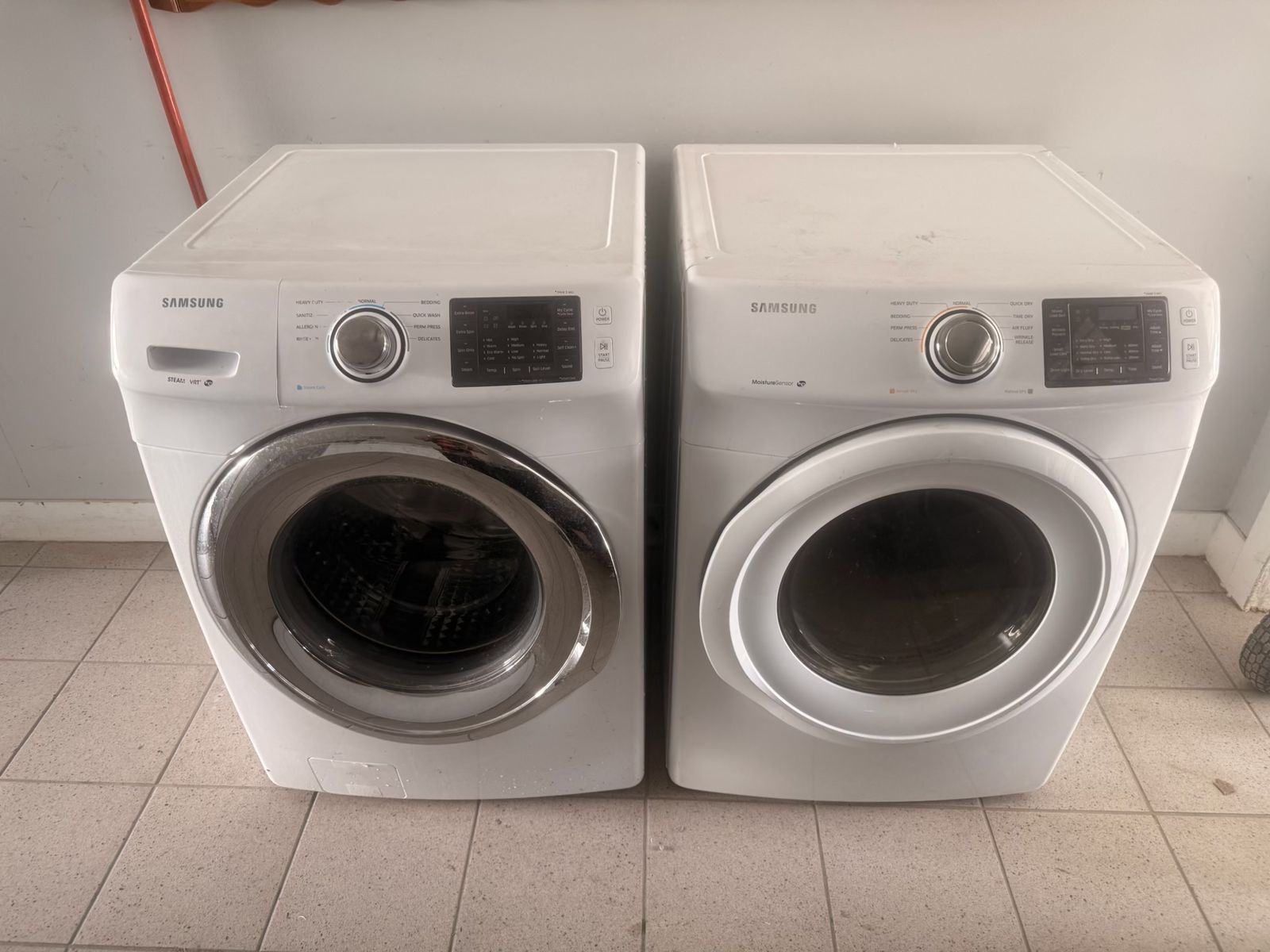Samsung Front Load Washer and Electric Dryer Set - White, Used, Fully Functional