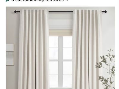 Topfinel Cream Linen Blackout Curtains 84 Inch Long for Bedroom Living Room, Ivory Pinch Pleat Back Tab. Farmhouse Boho Curtains