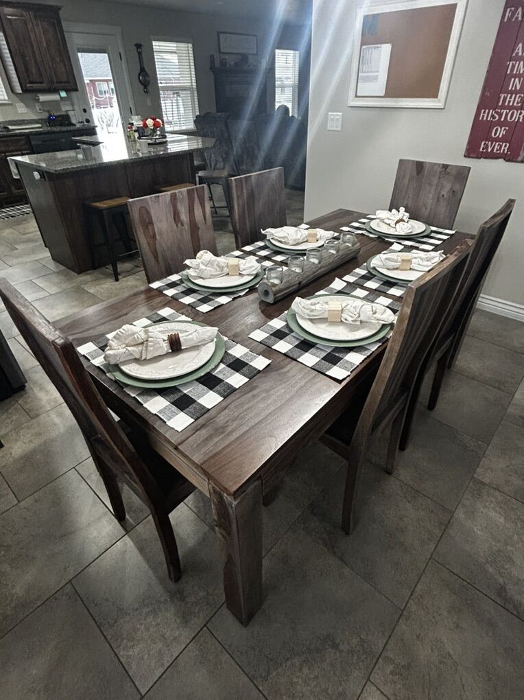 Dining Table w/6 Chairs Sheesham Wood