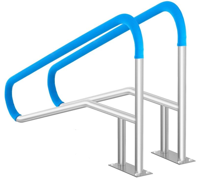 55" x 32" Pool Railing Stainless Steel Silver Rustproof Pool Handrail