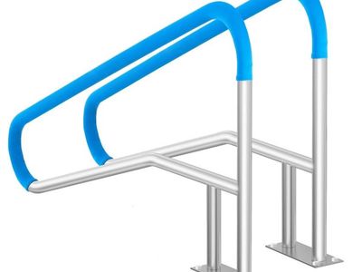 55" x 32" Pool Railing Stainless Steel Silver Rustproof Pool Handrail