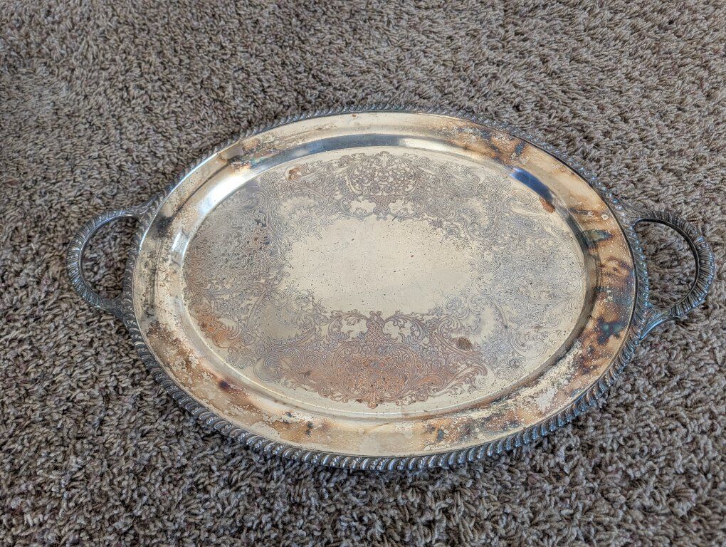 Vintage WM Rogers Silverplate Serving Tray Lot – O
