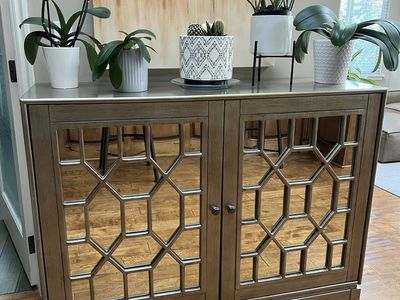 Sideboard Cabinet Glass Mirrored Doors
