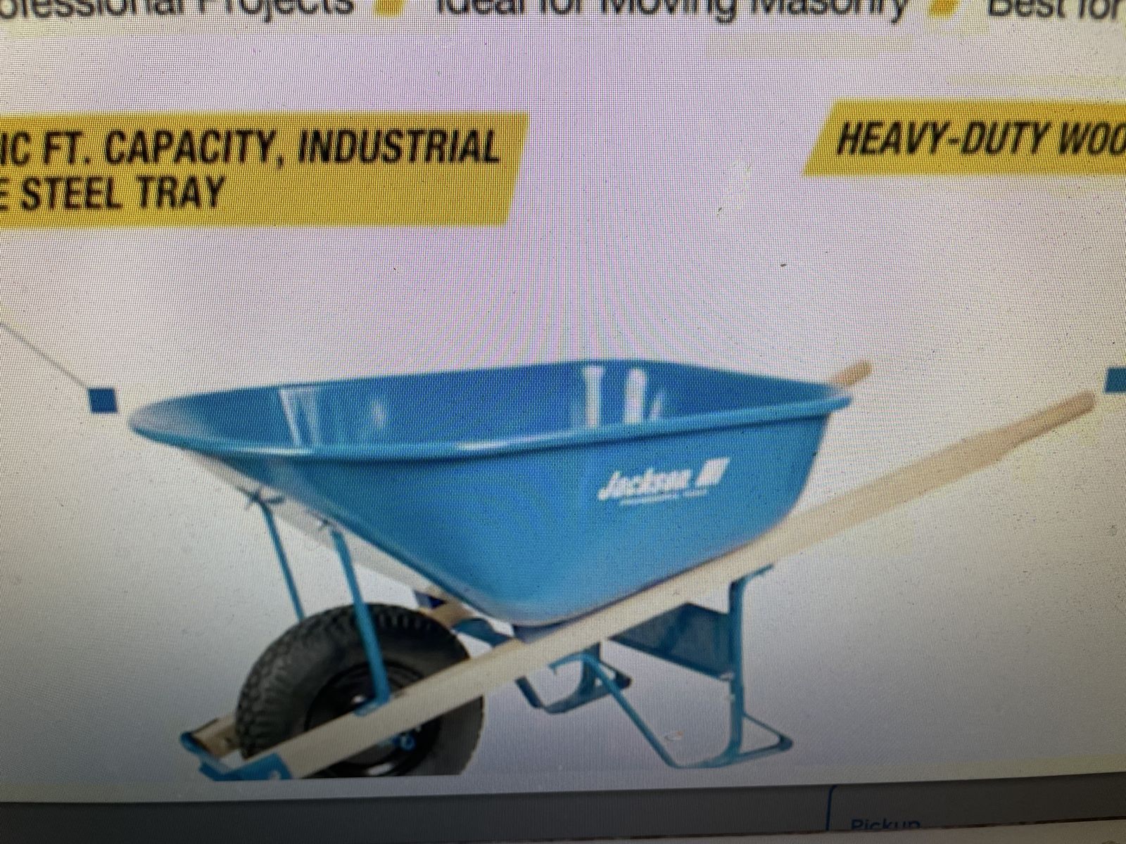 Jackson 6-cu ft 1 Wheel Steel Push Wheelbarrow Flat-Free Tire  new never used 