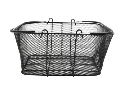SSWBasics Black Metal Shopping Basket with Handles - 17”W x 12”D x 7”H