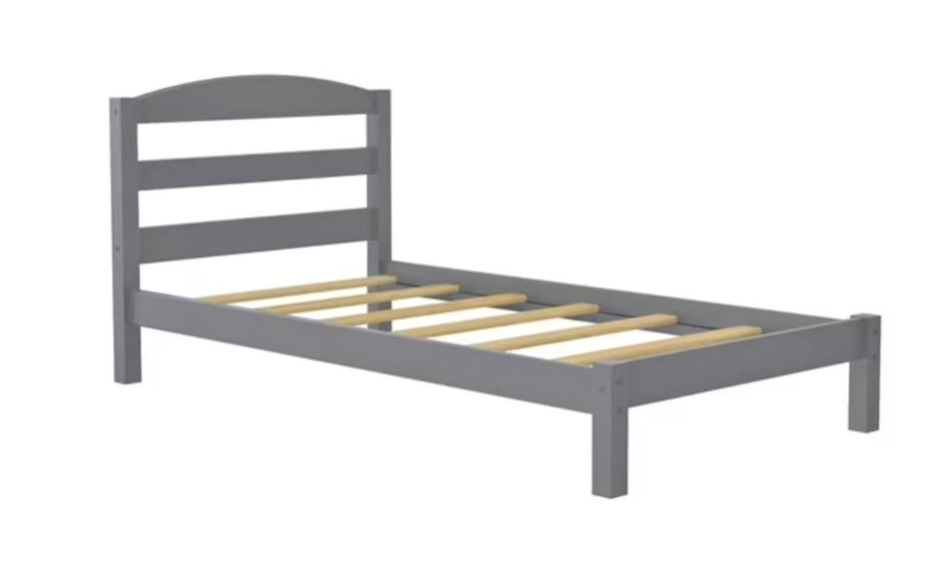 (3 available!) Better Homes & Gardens Leighton Kids Twin Size Bed, Wood Platform Bed Frame, Gray