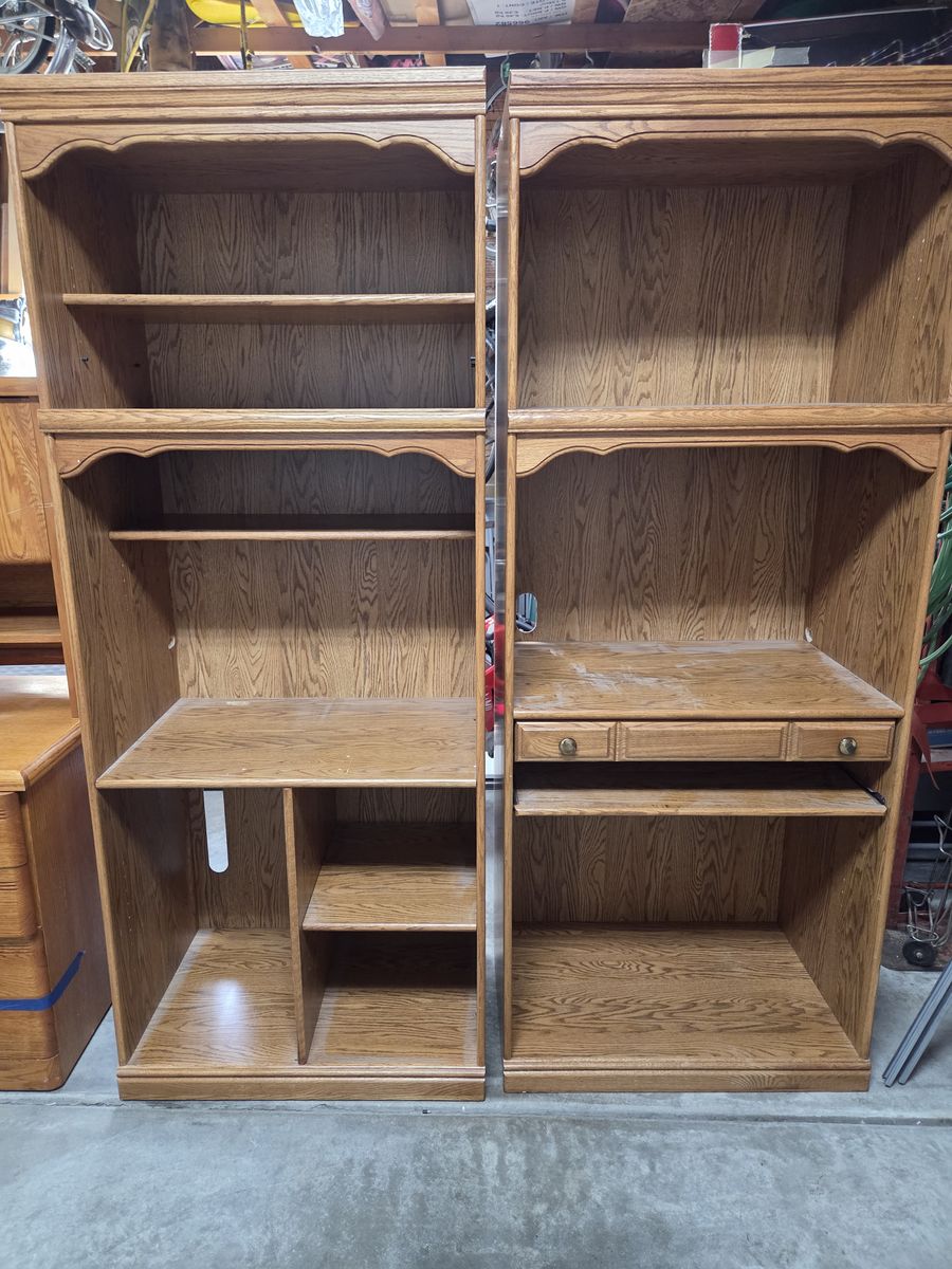 Book desk shelfs oak