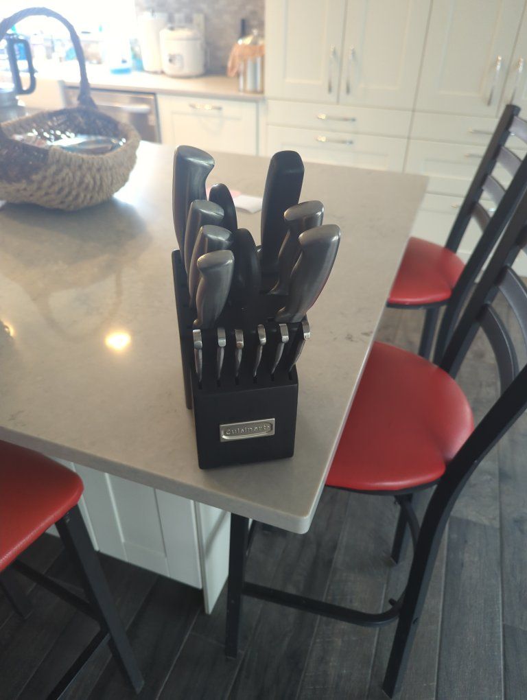 Cuisinart Stainless Steel Knife Block Set with Black Wooden Block