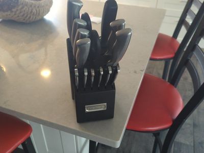 Cuisinart Stainless Steel Knife Block Set with Black Wooden Block