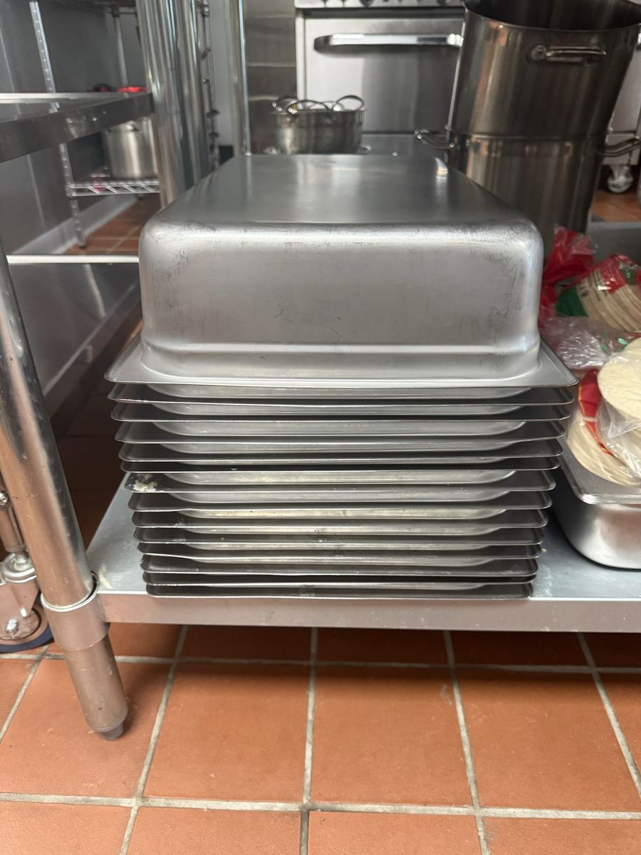 Stainless Steel Commercial Chaffing Food Pans , Used, Set of 10+