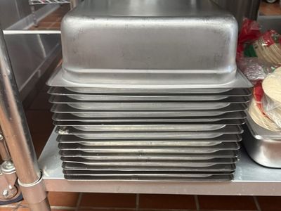 Stainless Steel Commercial Chaffing Food Pans , Used, Set of 10+